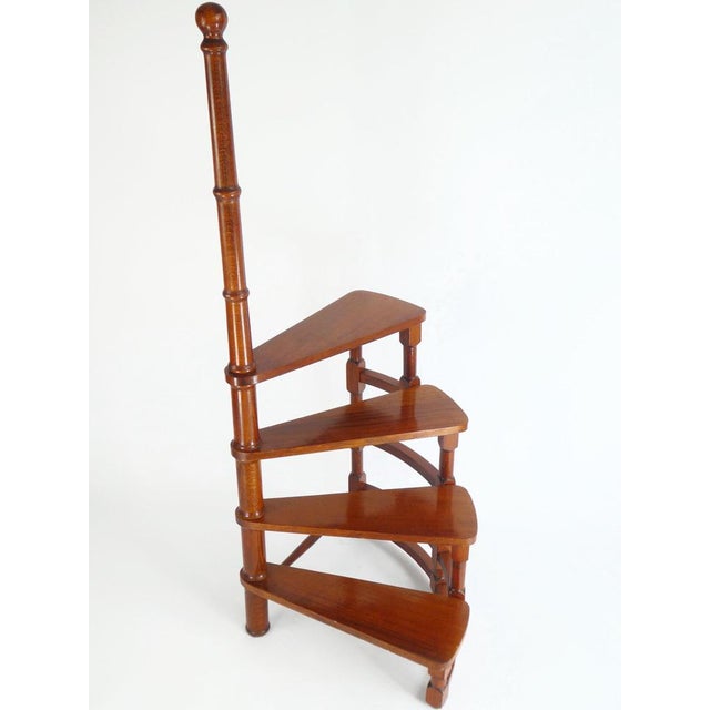 Victorian Style Library Stairs in Wood, 1950s For Sale - Image 4 of 9