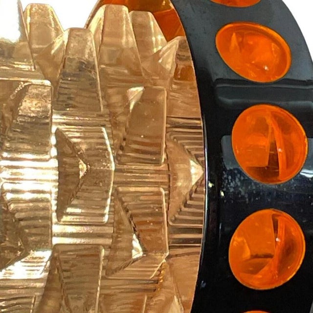Late 20th Century Space Age Pop Art Chromed and Orange Hanging Light, 1970s For Sale - Image 5 of 9