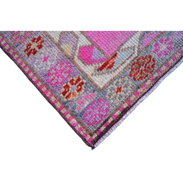 Brilliant Kurdish Runner Herki Rug. Hand-Knotted Tribal Pink Hallway Rug - 2′10″ × 12′10″ For Sale - Image 11 of 12