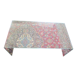 1/2" Clear Glass Waterfall Coffee Table