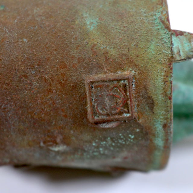 Verdigris Vintage Paolo Soleri Heavy Verdigris Bronze Bell Wind Chime for Arcrosanti For Sale - Image 8 of 10