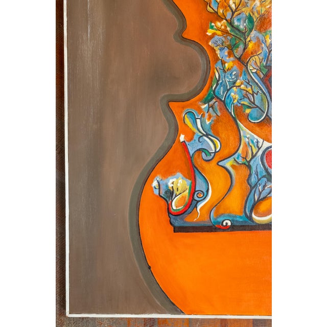 Mid-Century Modern Abstract Painting "Pretentious Doodle" by Adrian Siegel For Sale - Image 4 of 10