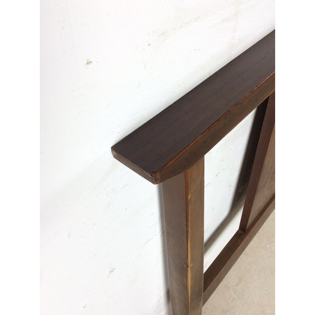 Mid Century Modern Walnut Headboard With Turned Wood Frame For Sale - Image 10 of 18