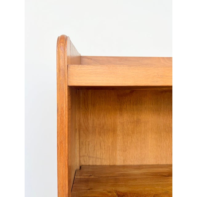 Wood Vintage Oak Bookcase with Brass Drawers, 1950s For Sale - Image 7 of 17