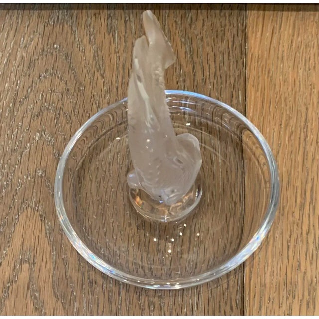 Late 20th Century Late 20th Century Lalique Dolphin Catch All For Sale - Image 5 of 8