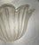Beautiful pair of vintage tulip-form glass wall sconces with frosted exteriors and textured ribbed/pulegoso-style...