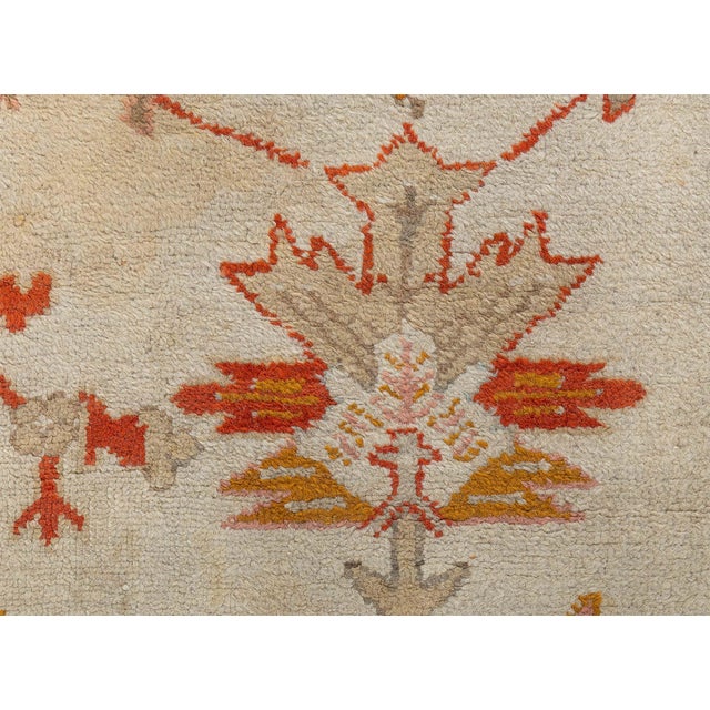 Antique Turkish Oushak Rug For Sale - Image 10 of 11