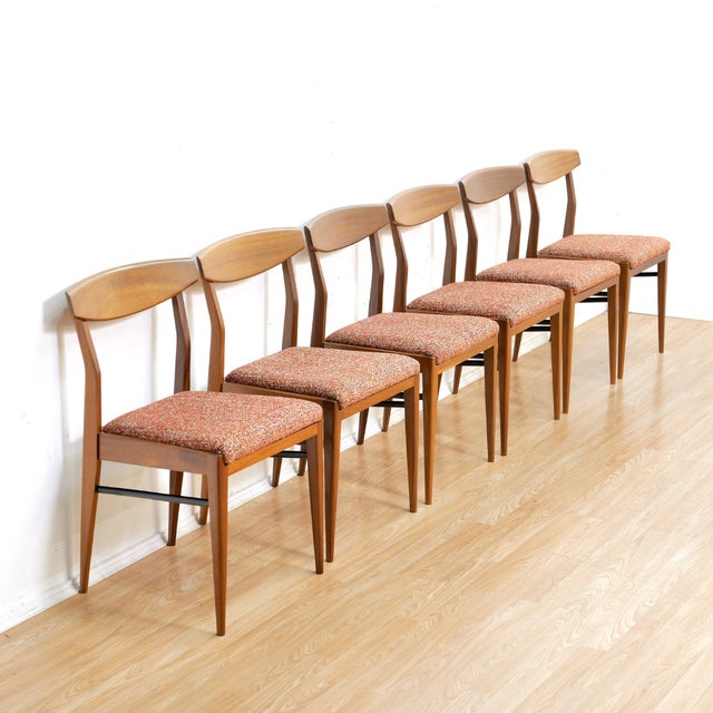 1960s Set of Six Mid Century Dining Chairs Attributed McIntosh Furniture For Sale - Image 5 of 15