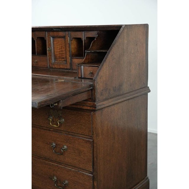 Large Antique English Oak Chest of Drawers with Secret Compartments and Stepped Interior, 18th Century For Sale - Image 9 of 18