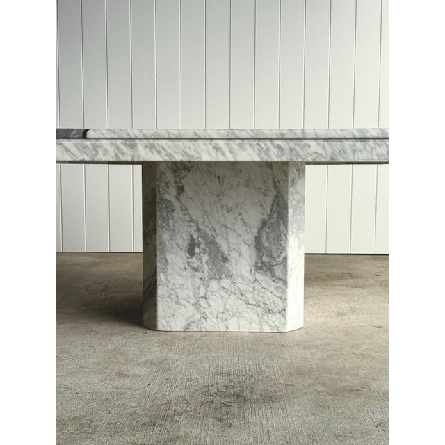 1970s Italian Carrara & Bardiglio Marble Inlay Coffee Table, 1970s For Sale - Image 5 of 15