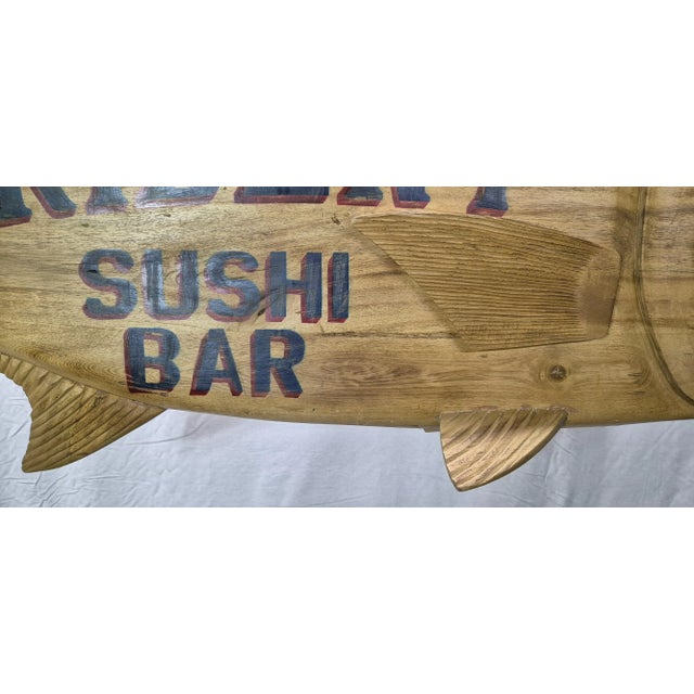 Trident Sushi Bar Carved Trade Sign For Sale - Image 11 of 12