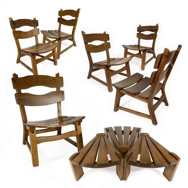 Beautiful set of six lounge chairs and three side tables designed by dittmann & co for awa in the 1960s. everything is...