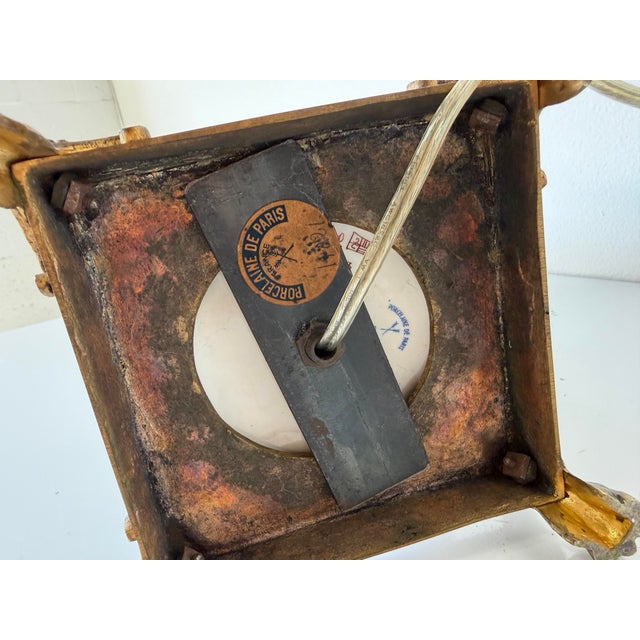 1940’s French Chinoiserie Porcelain Table Lamp For Sale - Image 10 of 11