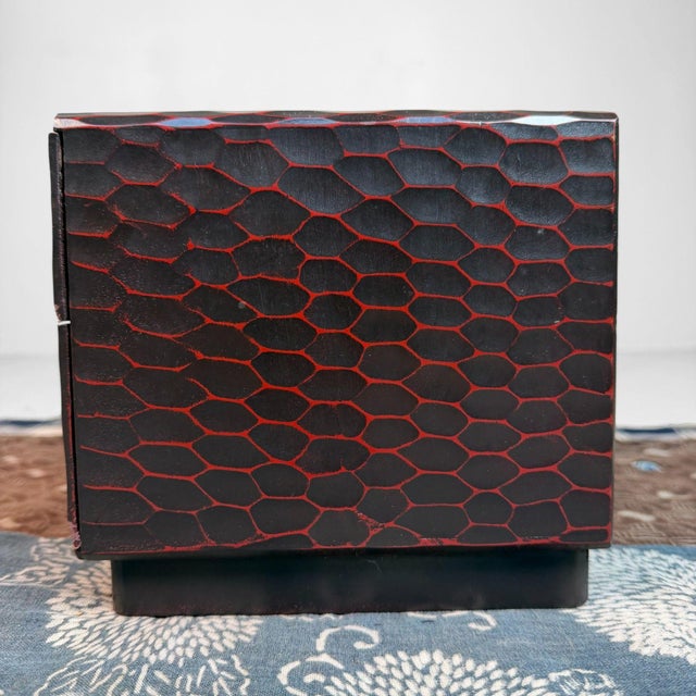 Wood Small Kamakura-Bori Haribako Peony Jewellery Chest, Japan, 1970s For Sale - Image 7 of 10