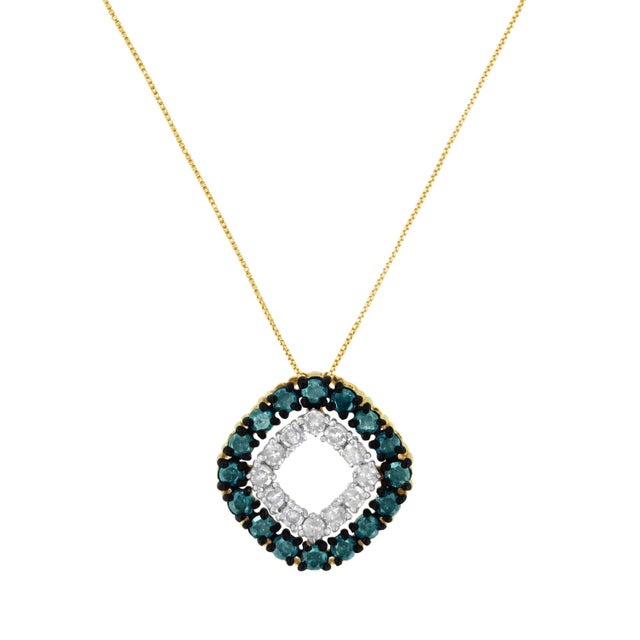 You will absolutely adore this stunning and unique 14k yellow gold plated .925 sterling silver square shaped necklace....