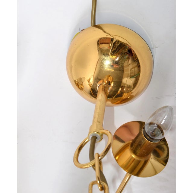 Stilkronen Mid-Century Modern Nine Lights Gold Plate & Brass Chandelier Italy For Sale - Image 10 of 13