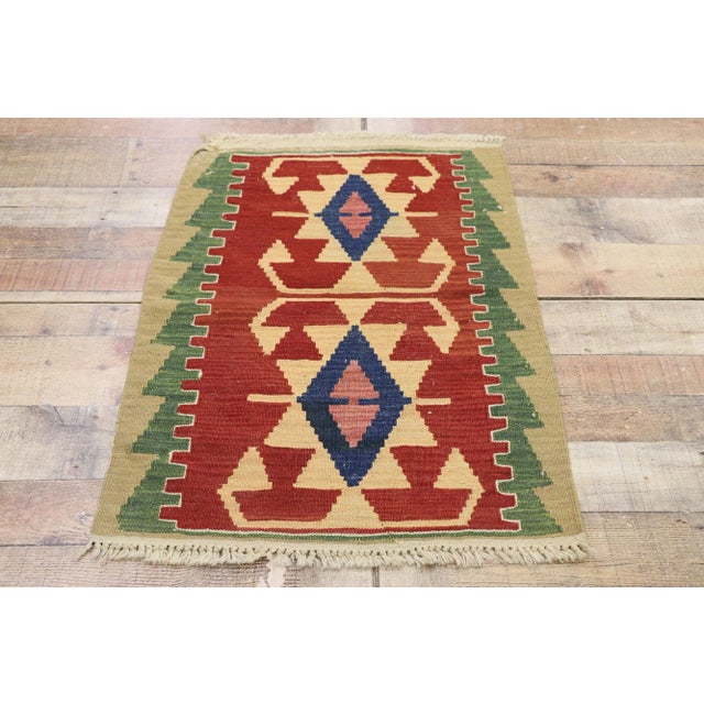 Textile Vintage Persian Shiraz Kilim Rug - 02'02 X 03'00 For Sale - Image 7 of 9