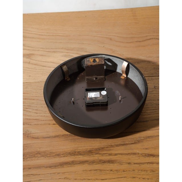 Black Clock in Satin Black from Gent of Leicester, England, 1960s For Sale - Image 8 of 12