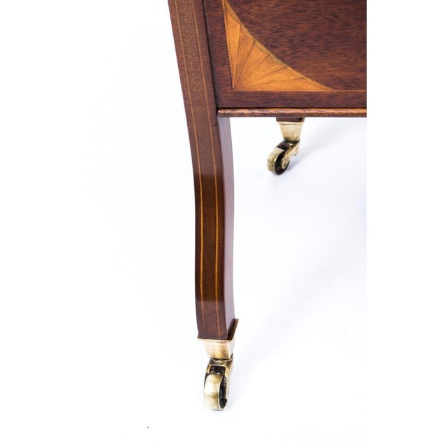 Wood Early 20th Century Edwardian Inlaid Mahogany Bookstand For Sale - Image 7 of 12
