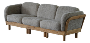 Danish Modern Three-Seater Sofa in Pine and Lambswool, 1980s