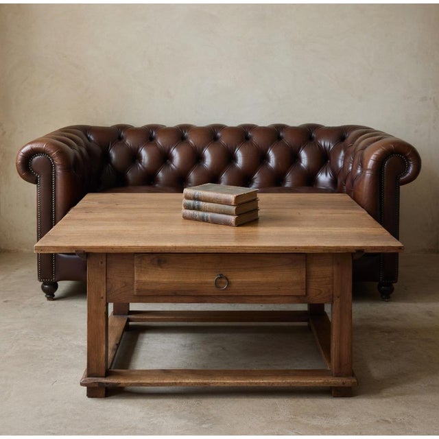 French Country 19th Century Rustic Country French Fruitwood Coffee Table For Sale - Image 3 of 14