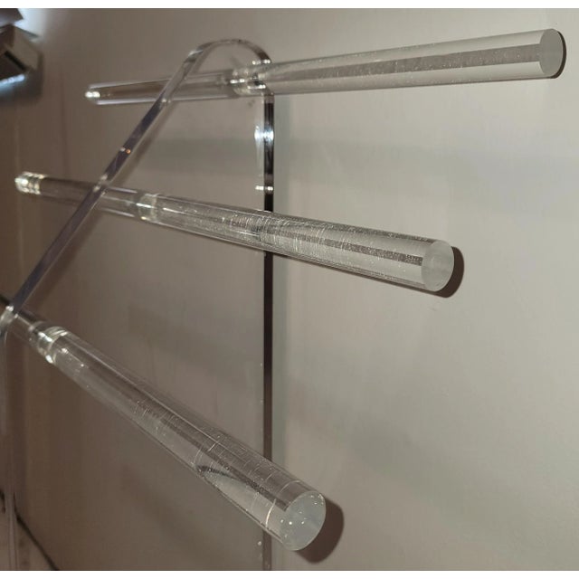 Mid Century Lucite Valet Towel or Blanket Rack For Sale - Image 12 of 12