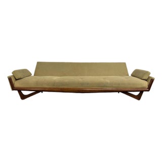 Mid 20th Century Adrian Pearsall Gondola Sofa With Walnut Frame For Sale