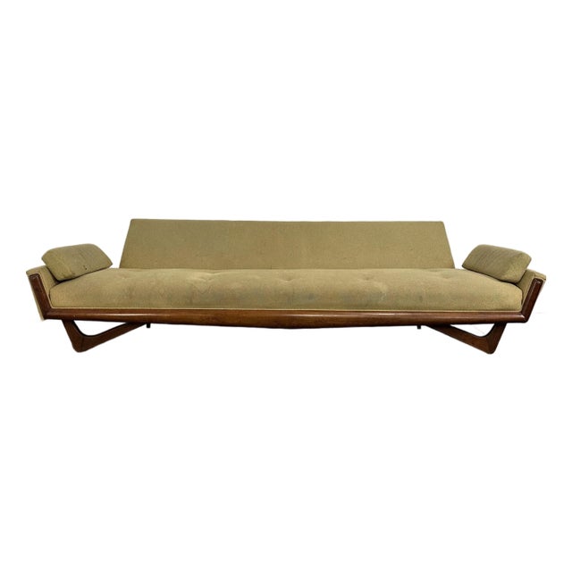 Mid 20th Century Adrian Pearsall Gondola Sofa With Walnut Frame For Sale