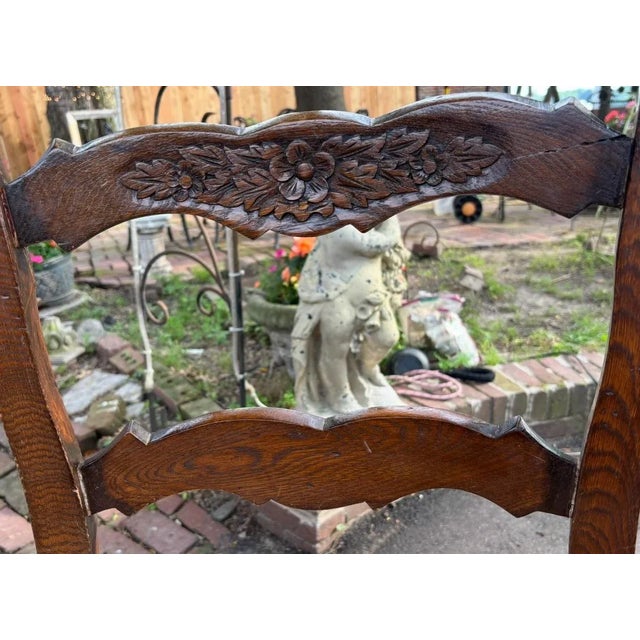 Chestnut Pair English Country Rush-Seat Chairs — Hand-Woven Seats For Sale - Image 8 of 9