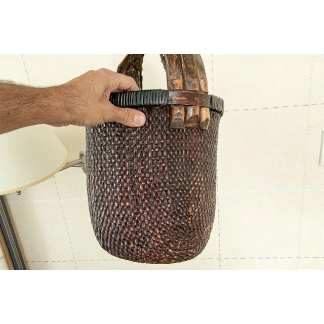 Early 20th Century Antique Hand Woven Chinese Rice Gathering Basket For Sale - Image 5 of 6