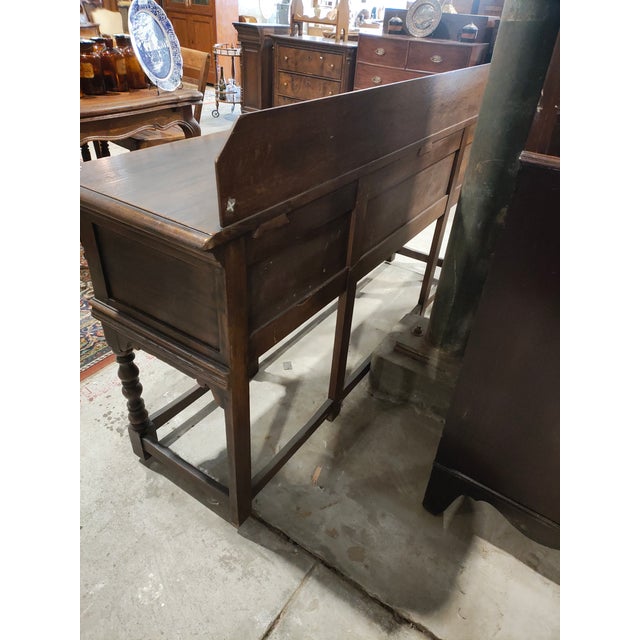 Early 20th Century Jacobean Revival Oak Server Console For Sale - Image 4 of 11