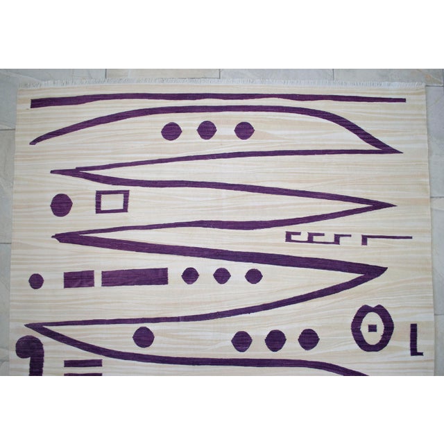 Paul Klee - Heroic Strokes of the Bow - Inspired Silk Hand Woven Area - Wall Rug 4′9″ × 6′3″ For Sale - Image 11 of 16