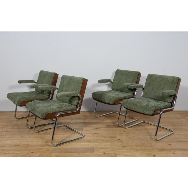Mid-Century Modern Chrome and Teak Chairs from Gordon Russell, United Knigdom, 1970s, Set of 4 For Sale - Image 3 of 18