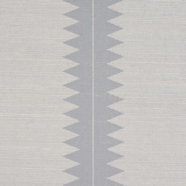 Contemporary SAMPLE - Schumacher Bristle Stripe Sisal Wallpaper In Dove For Sale - Image 3 of 5