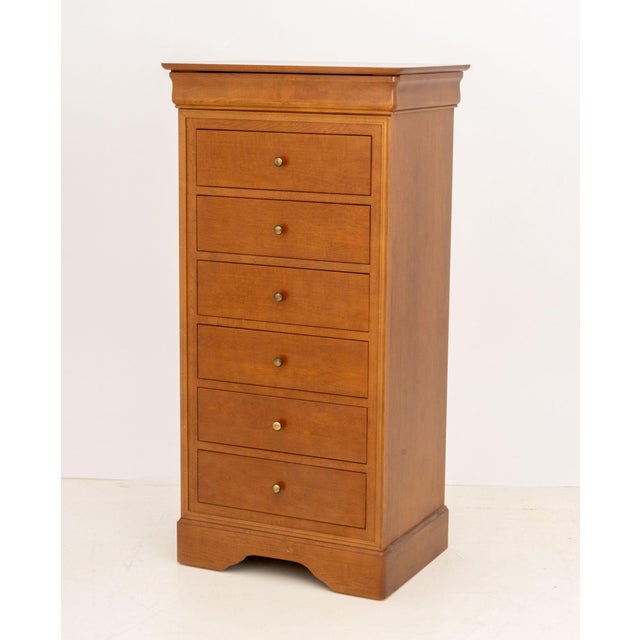 Modern Louis Philippe Style Maple Semainier Chest For Sale - Image 3 of 8
