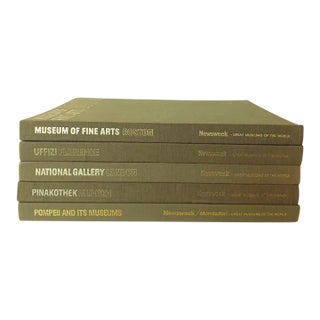 Vintage 1960s & 70s Great Museums of the World Mossy Green Hardcover Art Books - Set of 5 For Sale