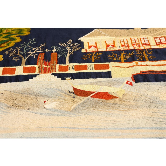 Early 20th Century Antique Scandinavian Folk Art Tapestry, 04'04 X 06'06 For Sale - Image 5 of 10