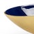 Oval bowl crafted in navy enamel with a gold exterior. Not for food use. For decorative use only. 4.5h x 6.5w x 3d