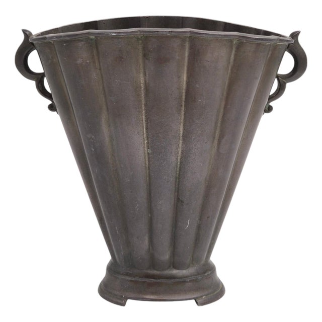 Danish Grace Art Deco Sculptural Vase in Diskometal by Just Andersen, 1930s For Sale