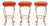 Modern Orange Upholstered Swivel Stools, 3 For Sale