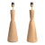 Vintage Natural Tapered Solid Wood Brass Table Lamps Mid-Century Modern, Pair For Sale