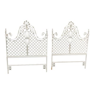Mid 20th Century Vintage Iron Twin Headboards- a Pair For Sale