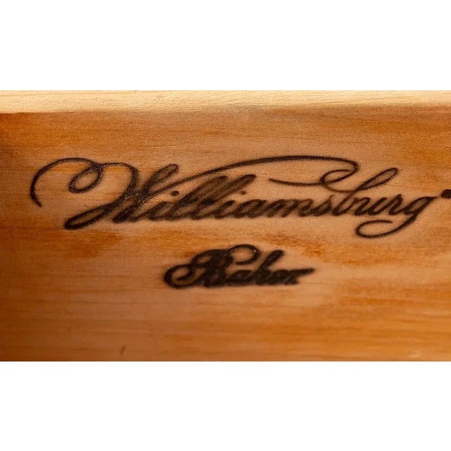 Late 20th Century Baker Colonial Williamsburg Collection Chippendale Mahogany Highboy "Rare" For Sale - Image 9 of 10