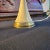 1950s Stilnovo Style Mid-Century Modern Brass and Metal Cone Table Lamp For Sale - Image 6 of 8