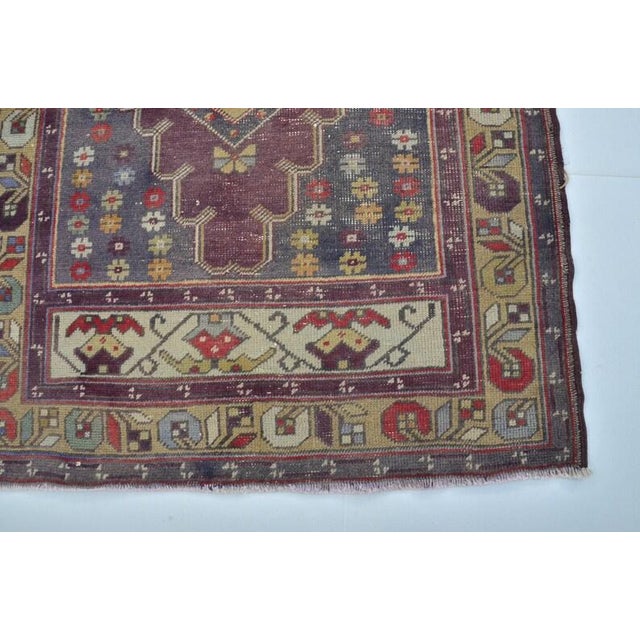 Apricot Oushak Antique Floral Rug For Sale - Image 8 of 10