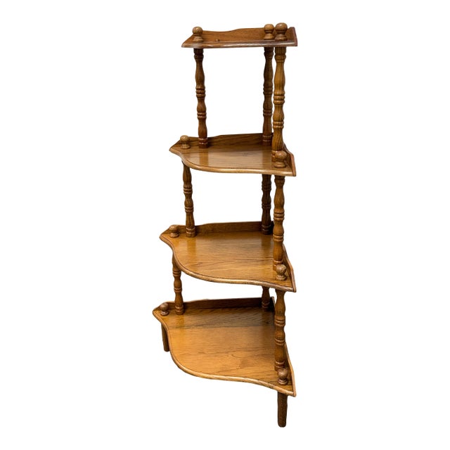 Oak Wood Corner Display Shelving, Circa 1920's For Sale