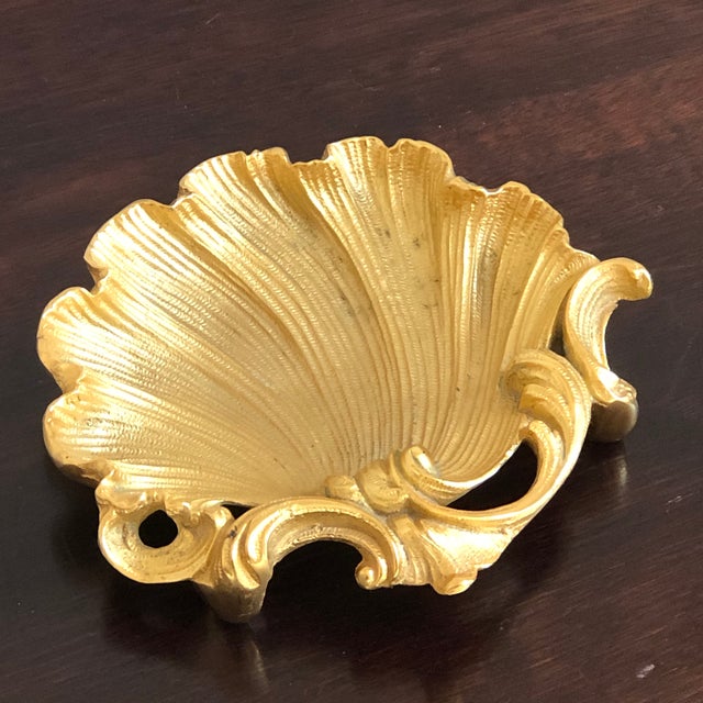 Vintage Heavy Gilt Shell Form Rococo Style Soapdish | Chairish