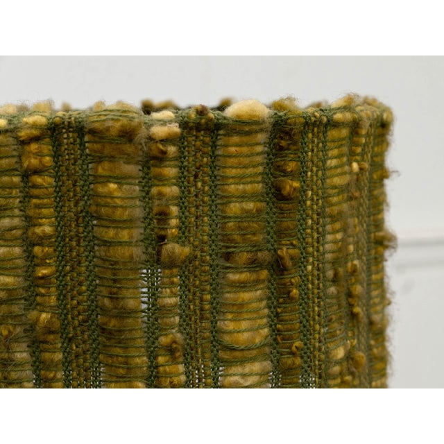 Vintage Ceramic Lamp with Green Wool Shade, 1960s For Sale - Image 4 of 10