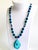 Artisan One-of-a-Kind Gemstone Necklace With Vintage Arizona Turquoise, Lapis Lazuli & Blue Chalcedony For Sale - Image 12 of 18