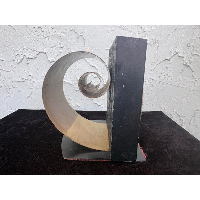 Vintage Art Deco Revival Chariot Medallion Brass & Steel Single Bookend For Sale In Orlando - Image 6 of 11